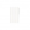Set de 4 pailles en verre Smileys blanc - 13 cm