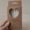 Set de 4 pailles en verre Smileys blanc - 13 cm