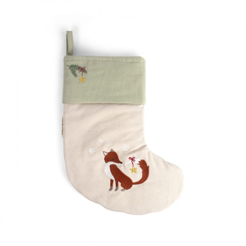 Chaussette brodée de Noël - Renard Chaussette brodée de Noël - Renard