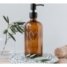 Distributeur de savon Coeur - Verre brun 250ml