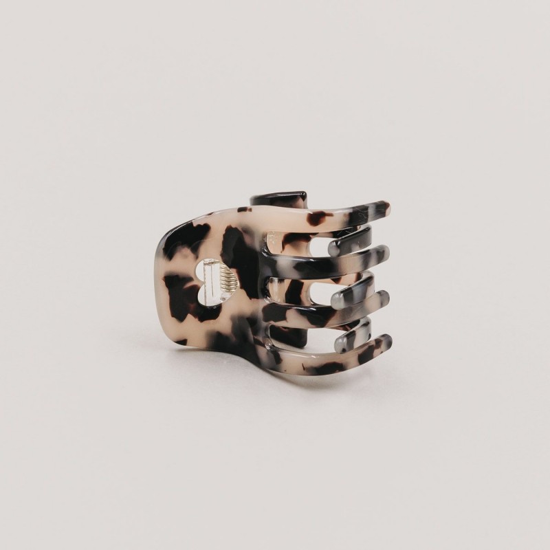 Petite barrette cœur léopard