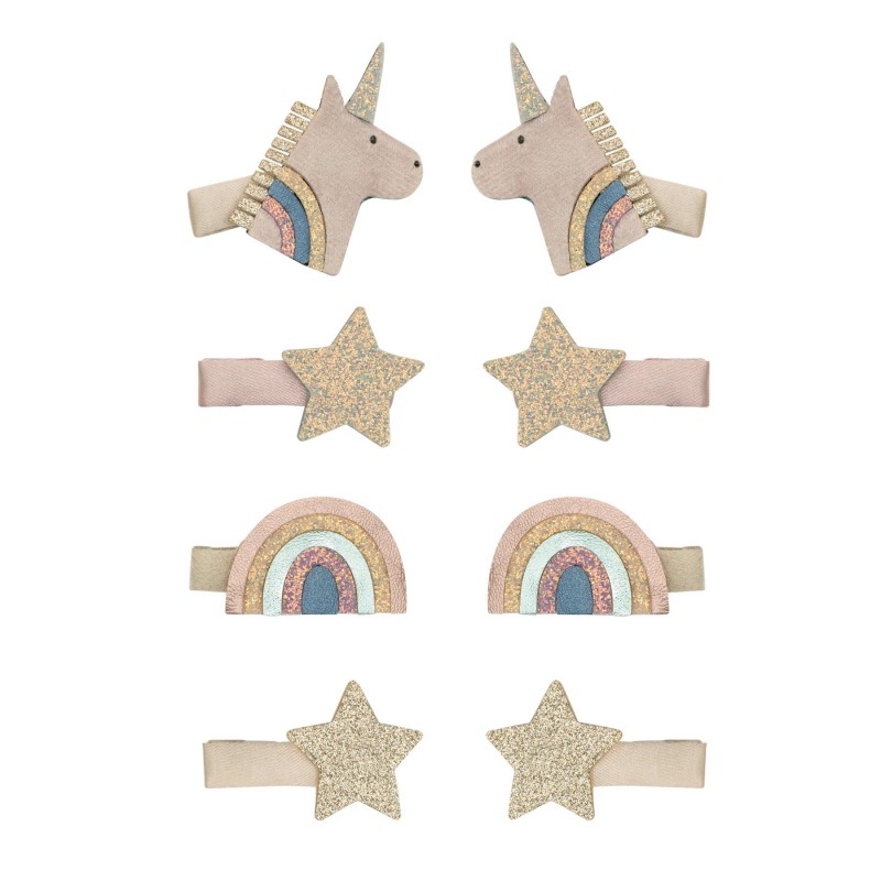 Set de 8 mini barrettes - Licorne céleste Set de 8 mini barrettes - Licorne céleste