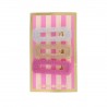 Set de 3 barrettes à paillettes doré et rose