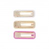 Set de 3 barrettes à paillettes doré et rose
