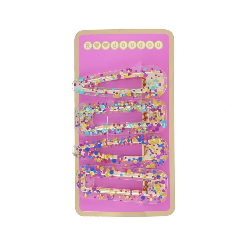 Set de 4 barrettes à paillettes multicolores Set de 4 barrettes à paillettes multicolores