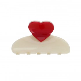 Pince à cheveux écrue cœur...