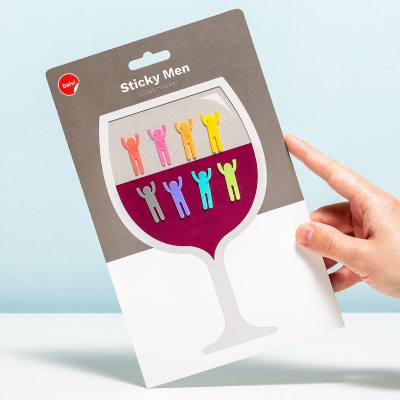 Set de 8 Marque-verres STICKY MEN Set de 8 Marque-verres STICKY MEN