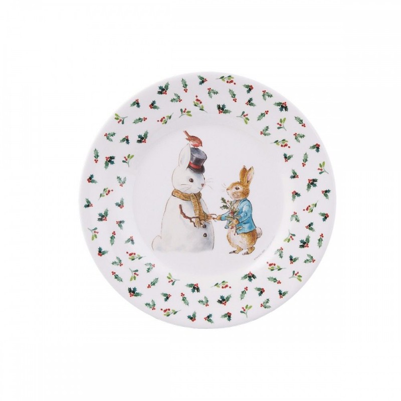 Assiette à dessert Pierre Lapin - Bonhomme de neige Assiette à dessert Pierre Lapin - Bonhomme de neige