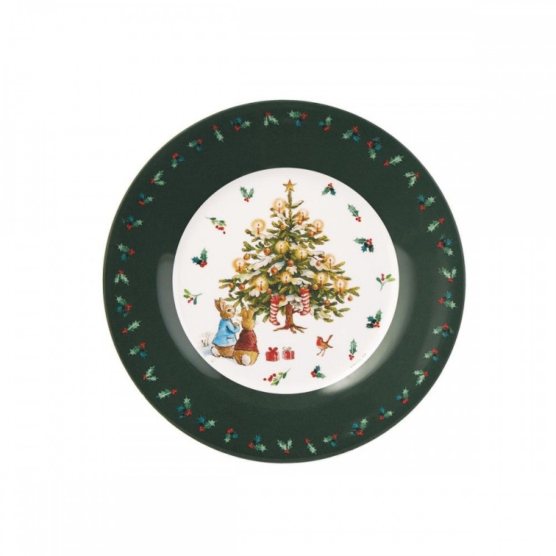 Assiette à dessert Pierre Lapin - Sapin Noël Assiette à dessert Pierre Lapin - Sapin Noël