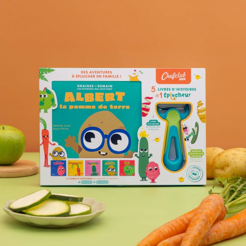 Coffret Graines de demain : Livre et éplucheur Coffret Graines de demain : Livre et éplucheur