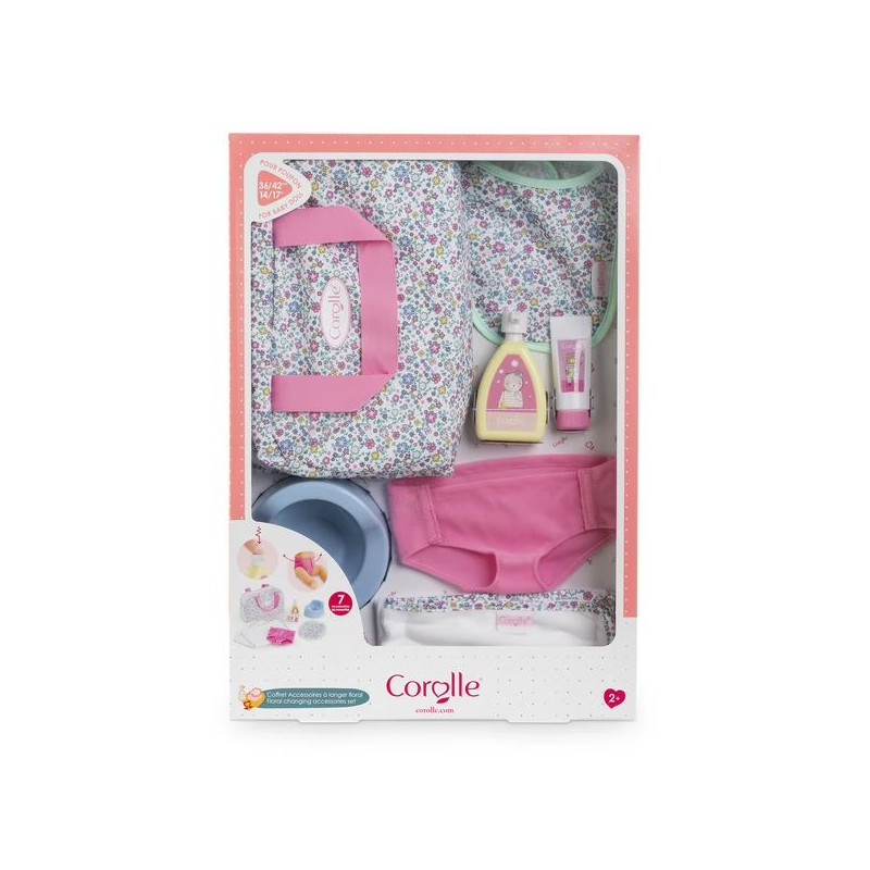 Mon grand poupon 36/42 cm - Coffret accessoires à langer - Floral