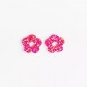 Boucles d'oreilles créoles Fleur - Mix Fuchsia