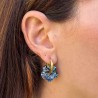 Boucles d'oreilles créoles Fleur - Winter Blue