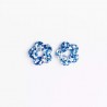 Boucles d'oreilles créoles Fleur - Winter Blue