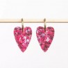 Boucles d'oreilles coeur - Rouge rose