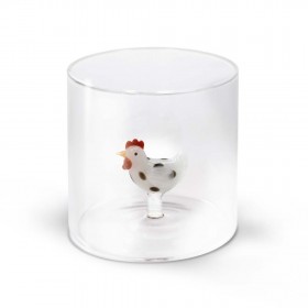 Verre à eau - Poule blanche