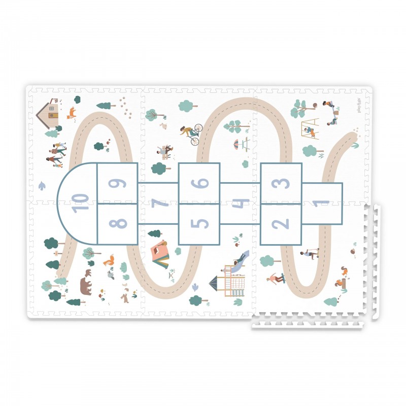 Play and Go - Tapis puzzle EVA marelle/ ligné