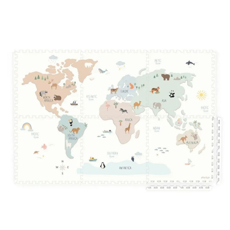 Play and Go - Tapis puzzle EVA carte du monde