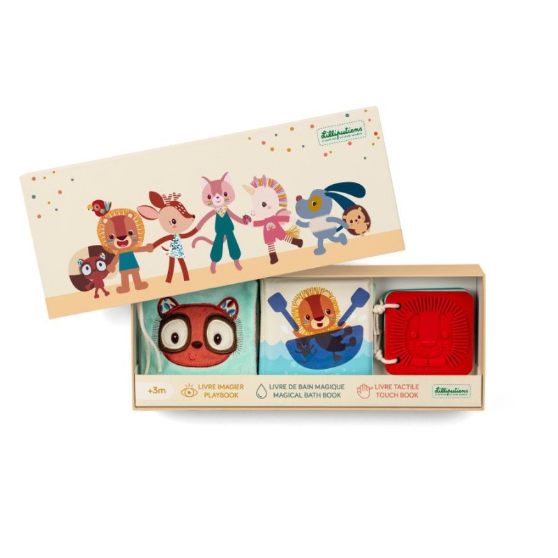 Set de naissance - 3 livres sensoriels jungle