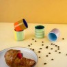 Set de 4 tasses à café en grès colorés