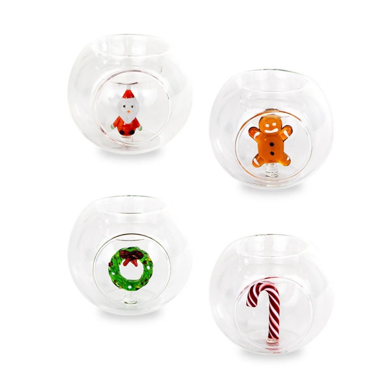 Bougeoir en verre Noël