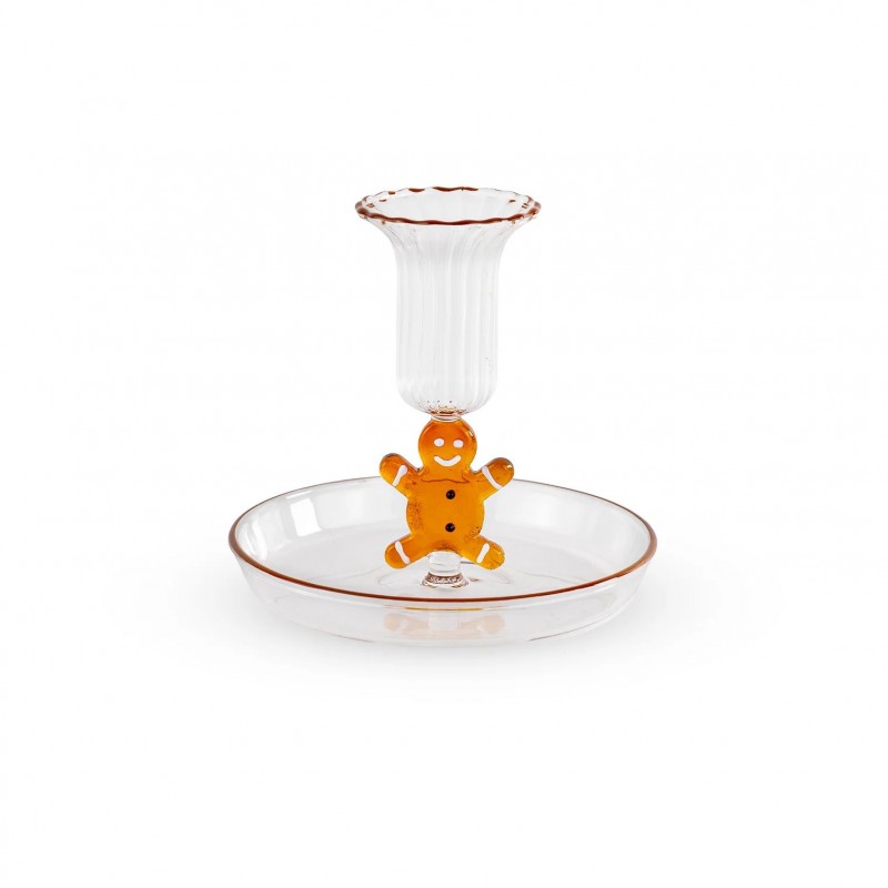 Bougeoir en verre - Pain d'épices