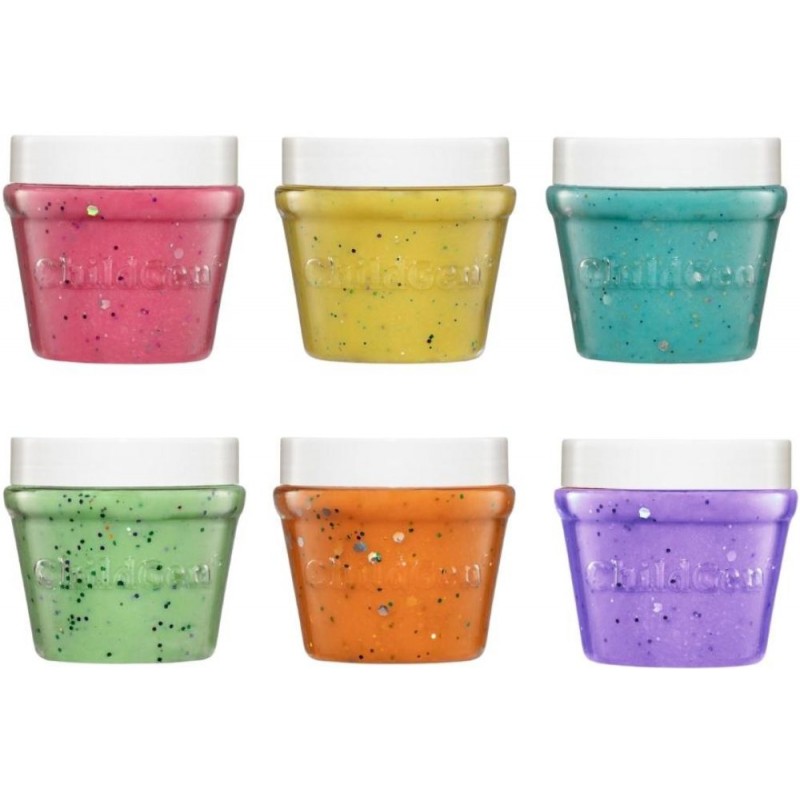 Pâte à modeler naturelle - Set de 6 pots "Pailletés"