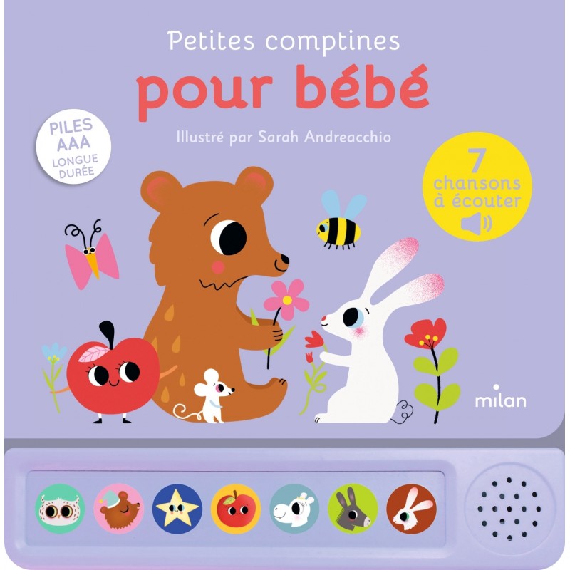 Contes et comptines à écouter - Petites comptines pour bébé - LIVRE SONORE - Dès 1 an