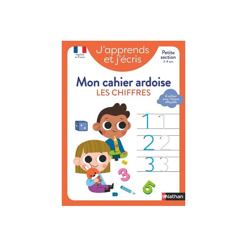J'apprends et j'écris - Mon cahier ardoise Les chiffres PS