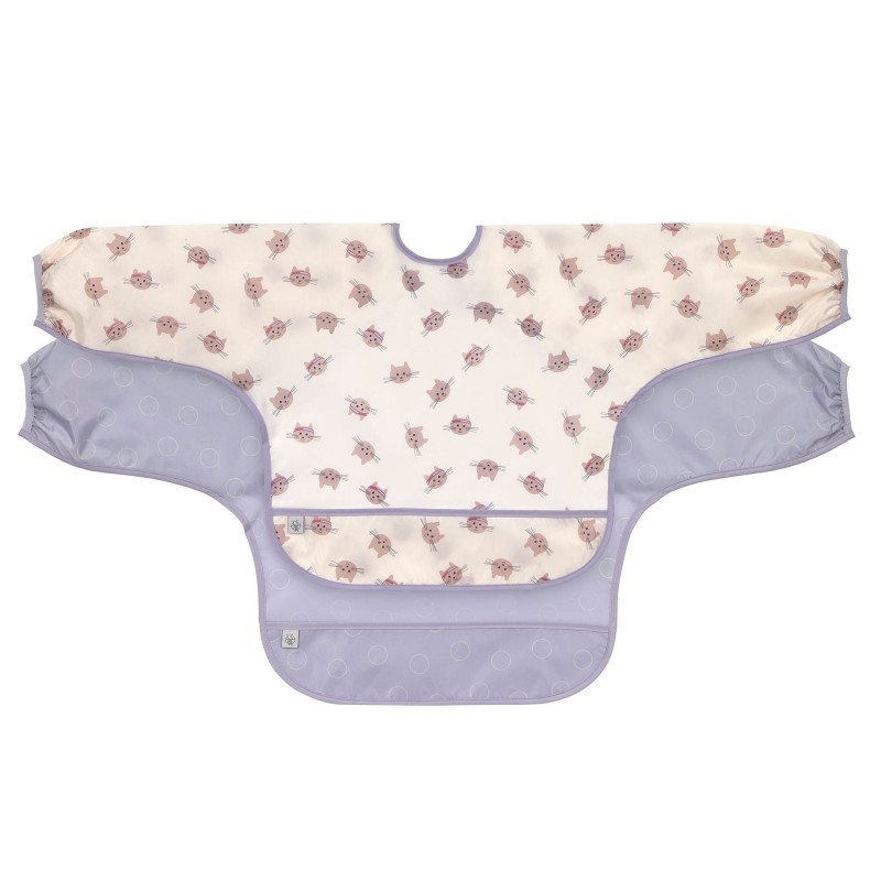 Lot de 2 bavoirs manches longues - Tiny team chat