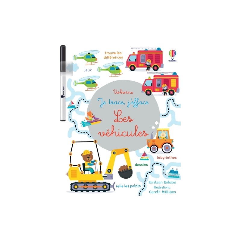 Les véhicules - Je trace, j'efface - Dès 3 ans
