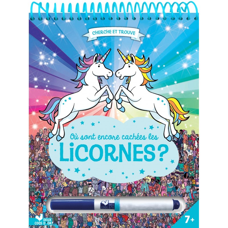 Où sont encore cachées les licornes ? - bloc avec un feutre effaçable