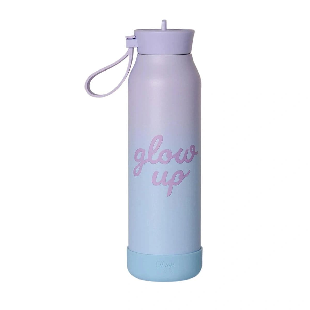 Gourde isotherme triple paroi - Glow up mauve et bleu (500ml)