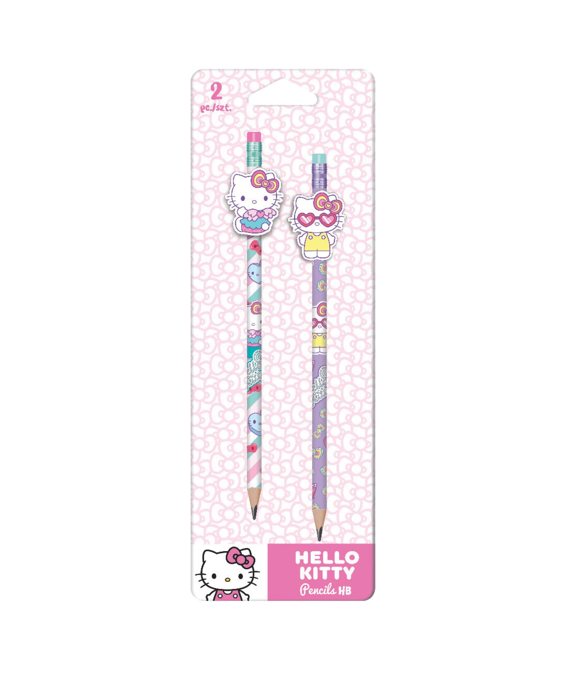 Lot de 2 crayons Hello Kitty - Rose/mauve