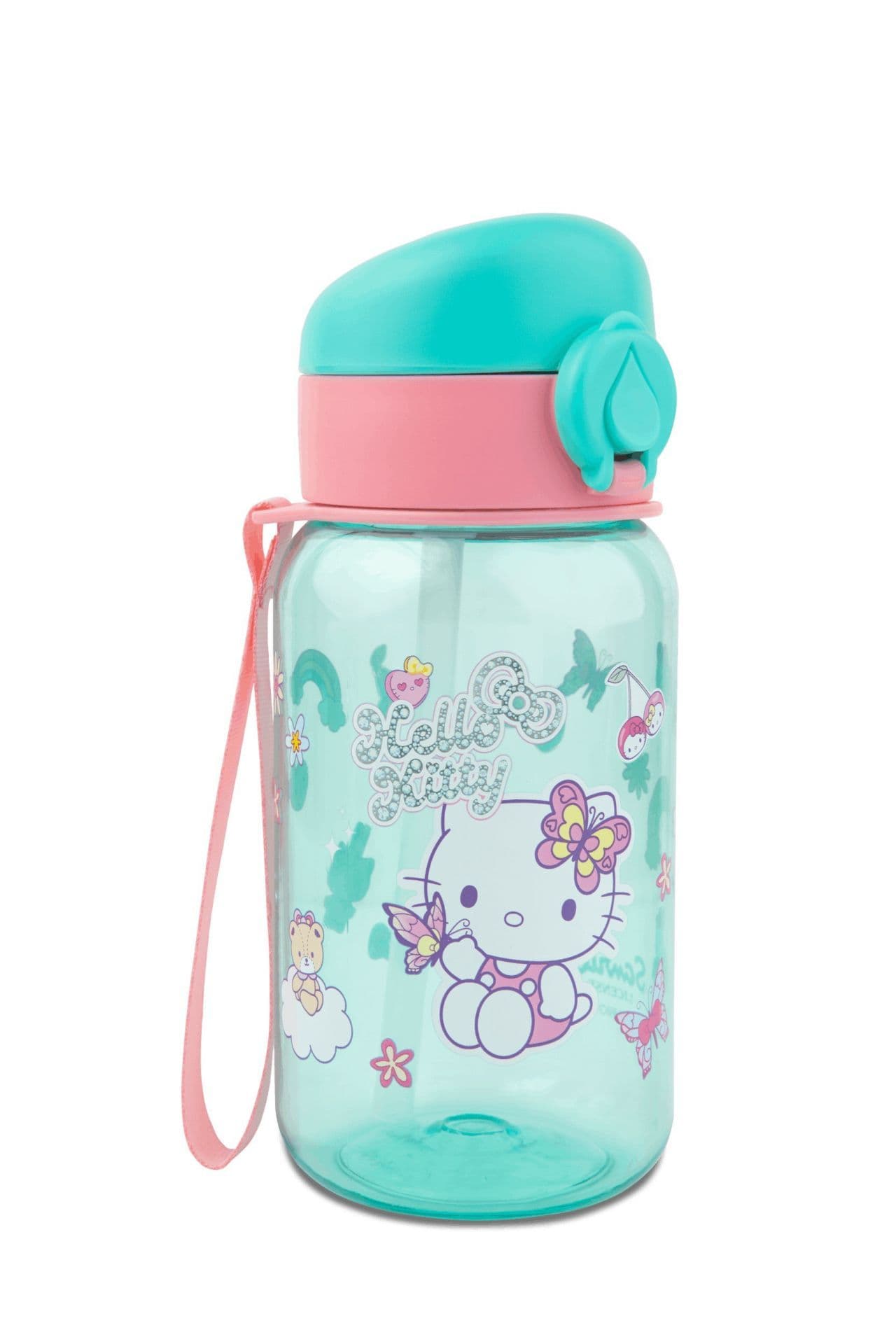 Gourde Hugo 500ml avec paille - Hello Kitty bleu