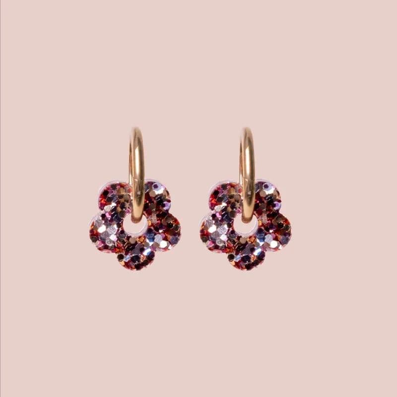 Boucles d'oreilles créoles mini Fleur - Mix classique