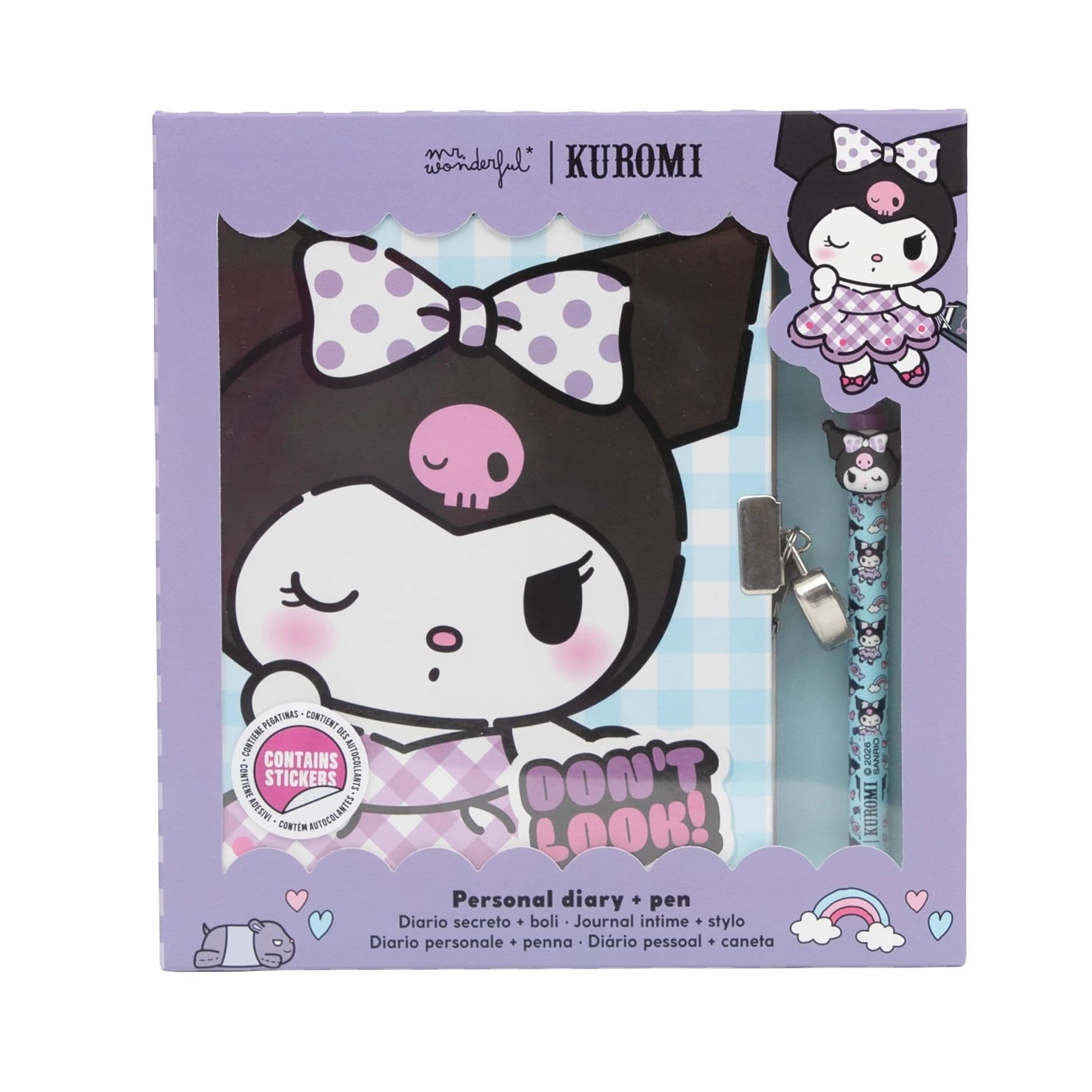 Journal intime + stylo effaçable - Kuromi