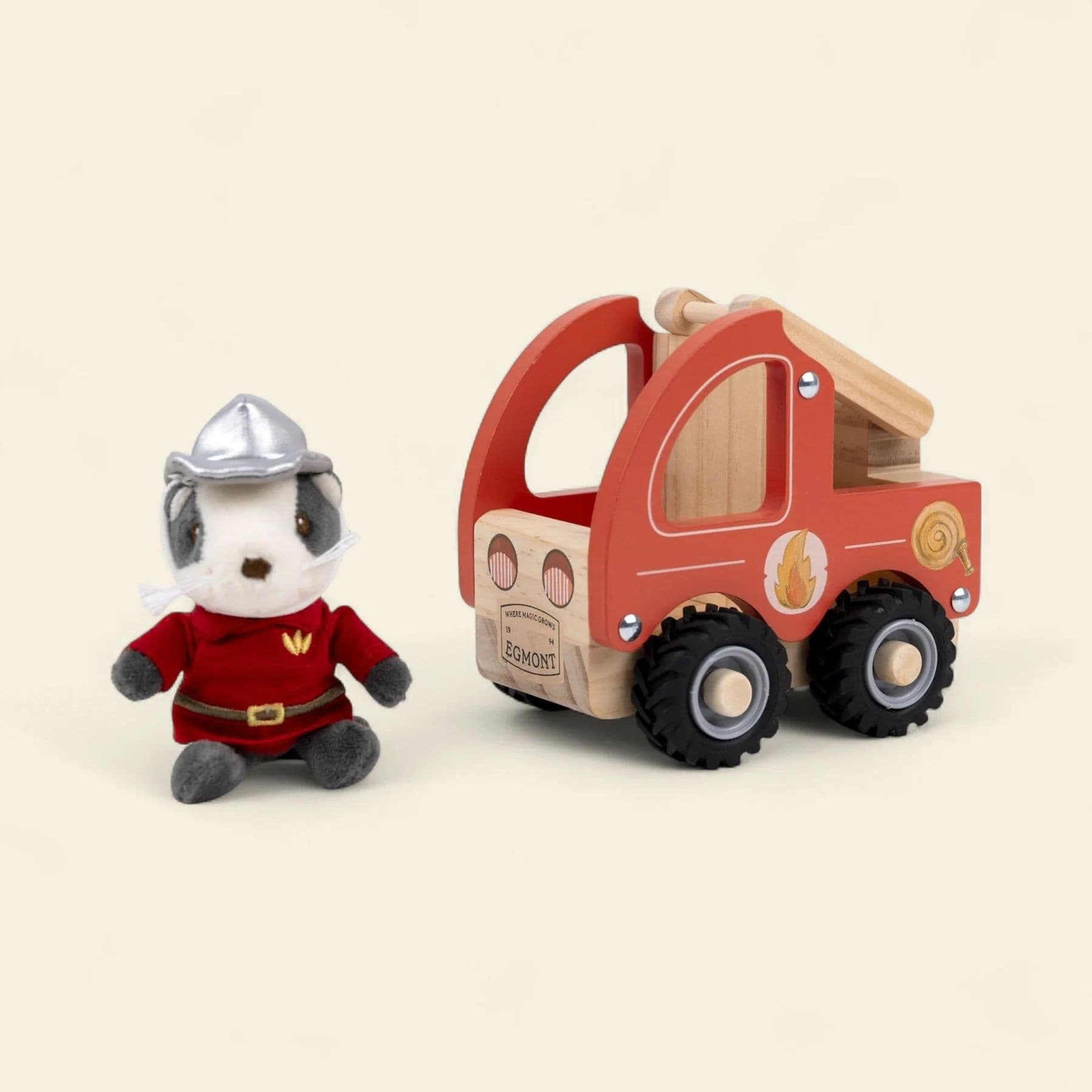 Camion de pompier avec son ami miniature