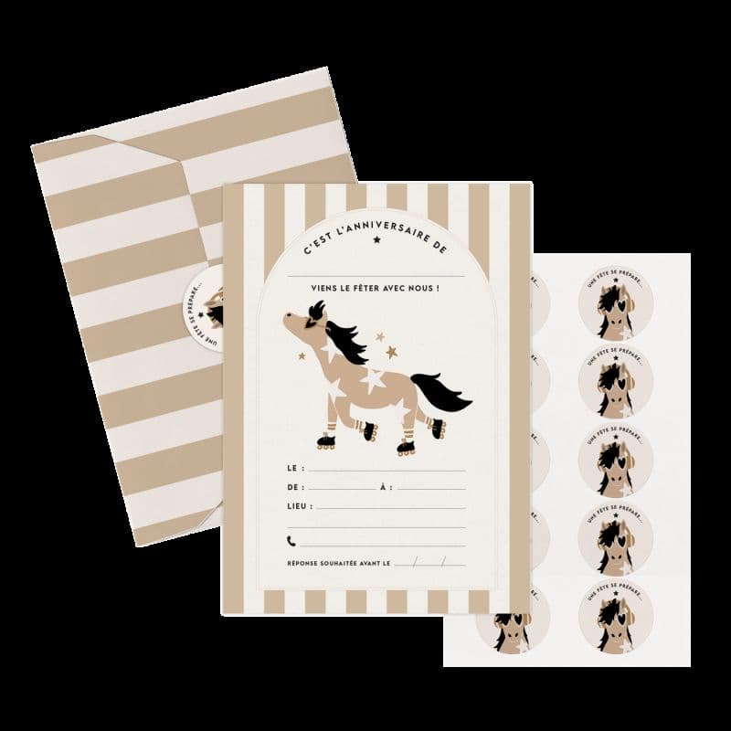 Set d'invitations d'anniversaire - Poney Billy