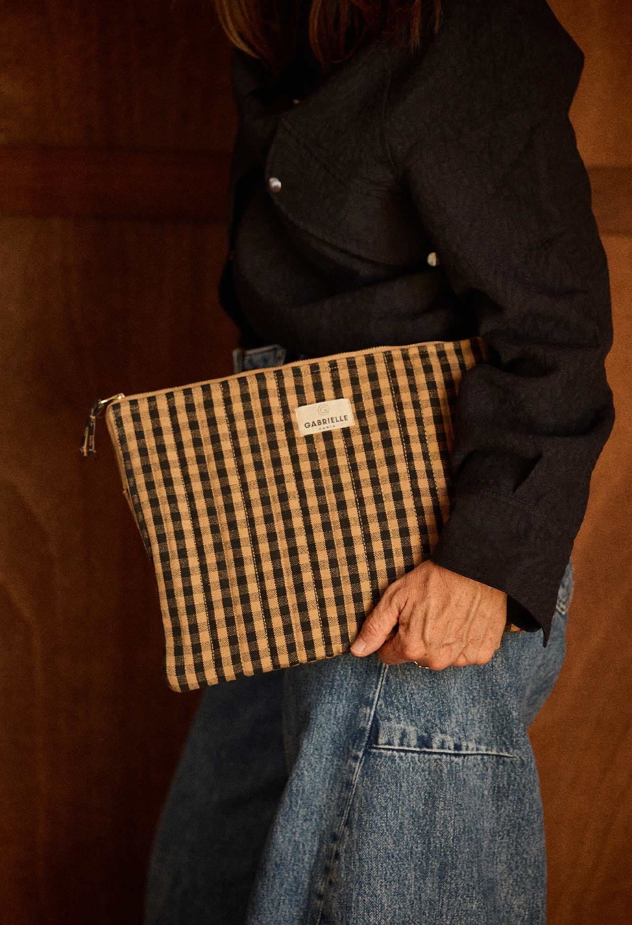 Pochette ordinateur - Vichy café