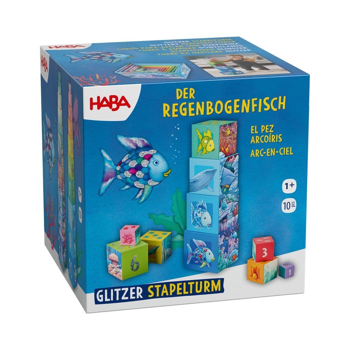 Cubes à empiler - Poisson arc-en-ciel