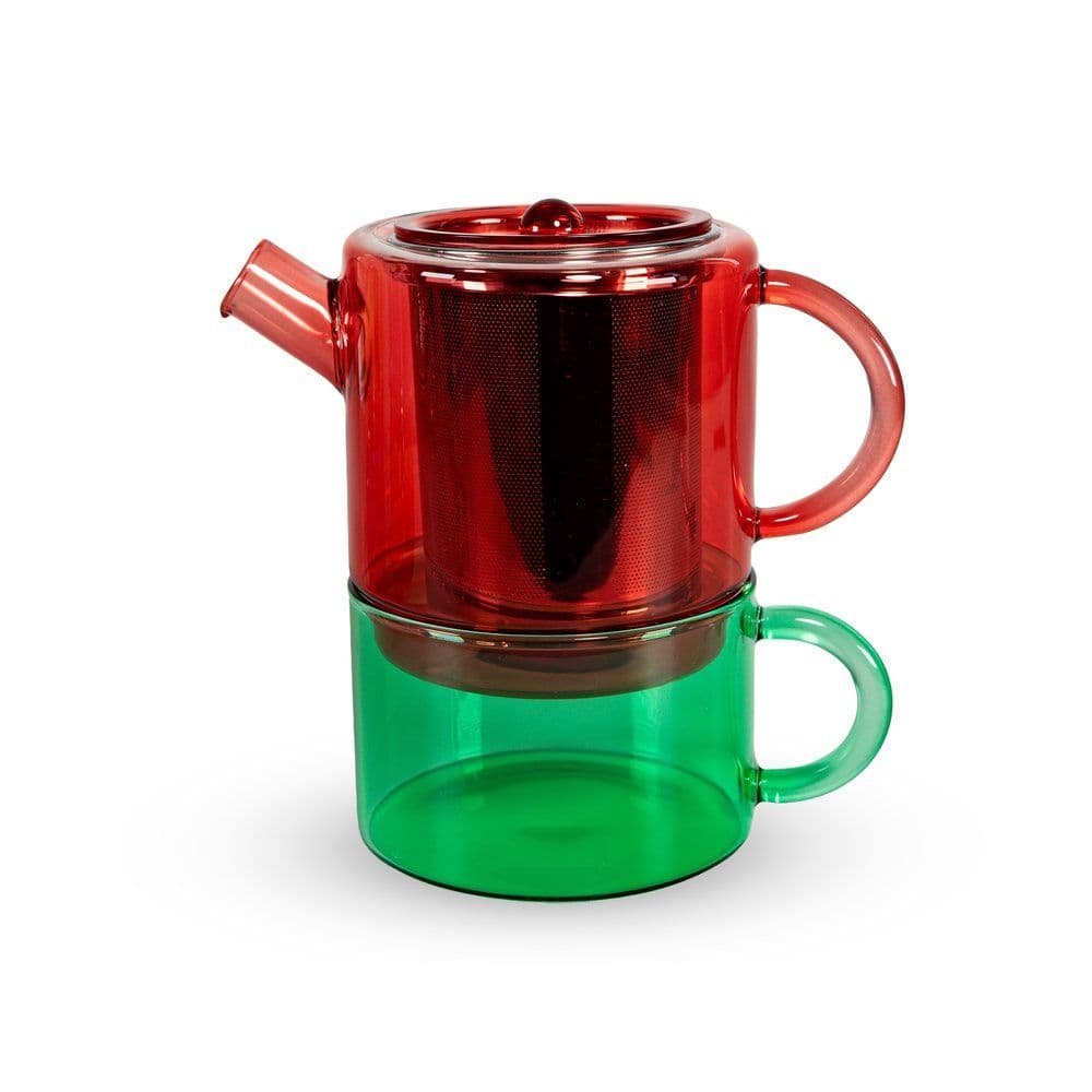 Théière "Tea for one" - Rouge et vert