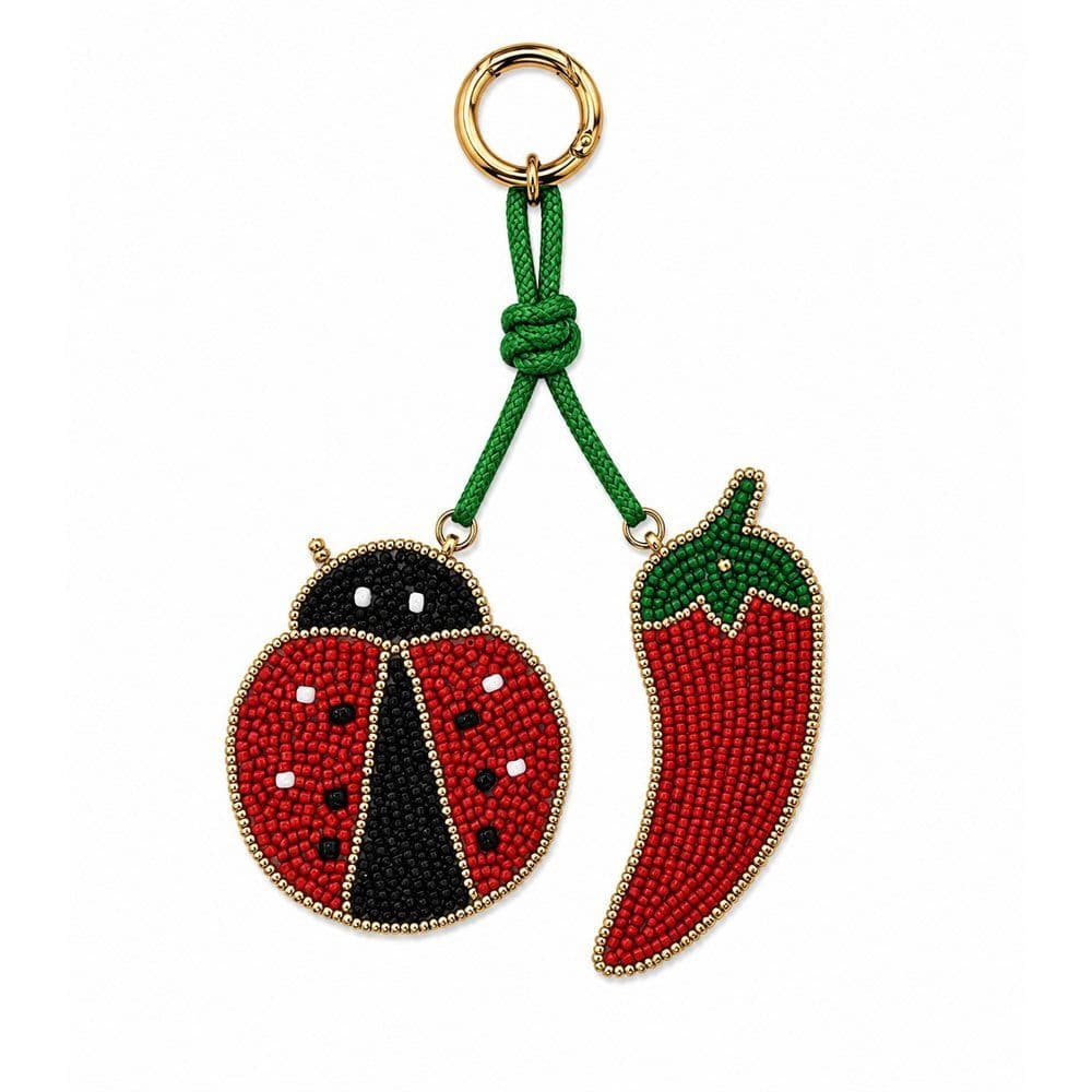 Charm de sac ou porte-clés - Coccinelle et piment