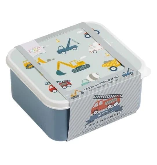 Set de 4 boîtes à tartines/goûter - Véhicules