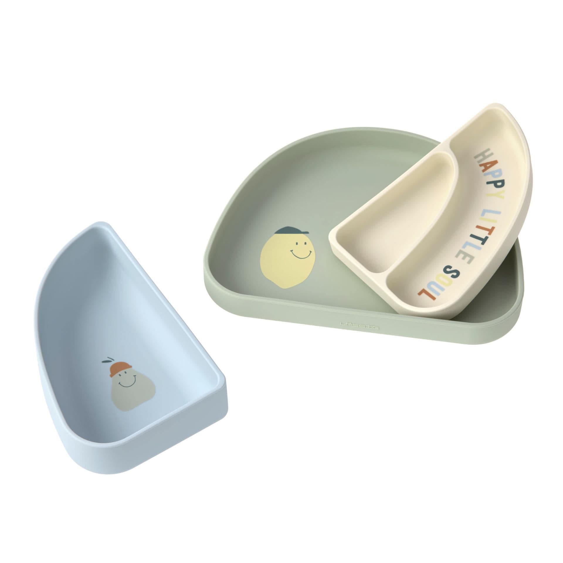 Set de vaisselle en silicone - Happy Fruits, citron