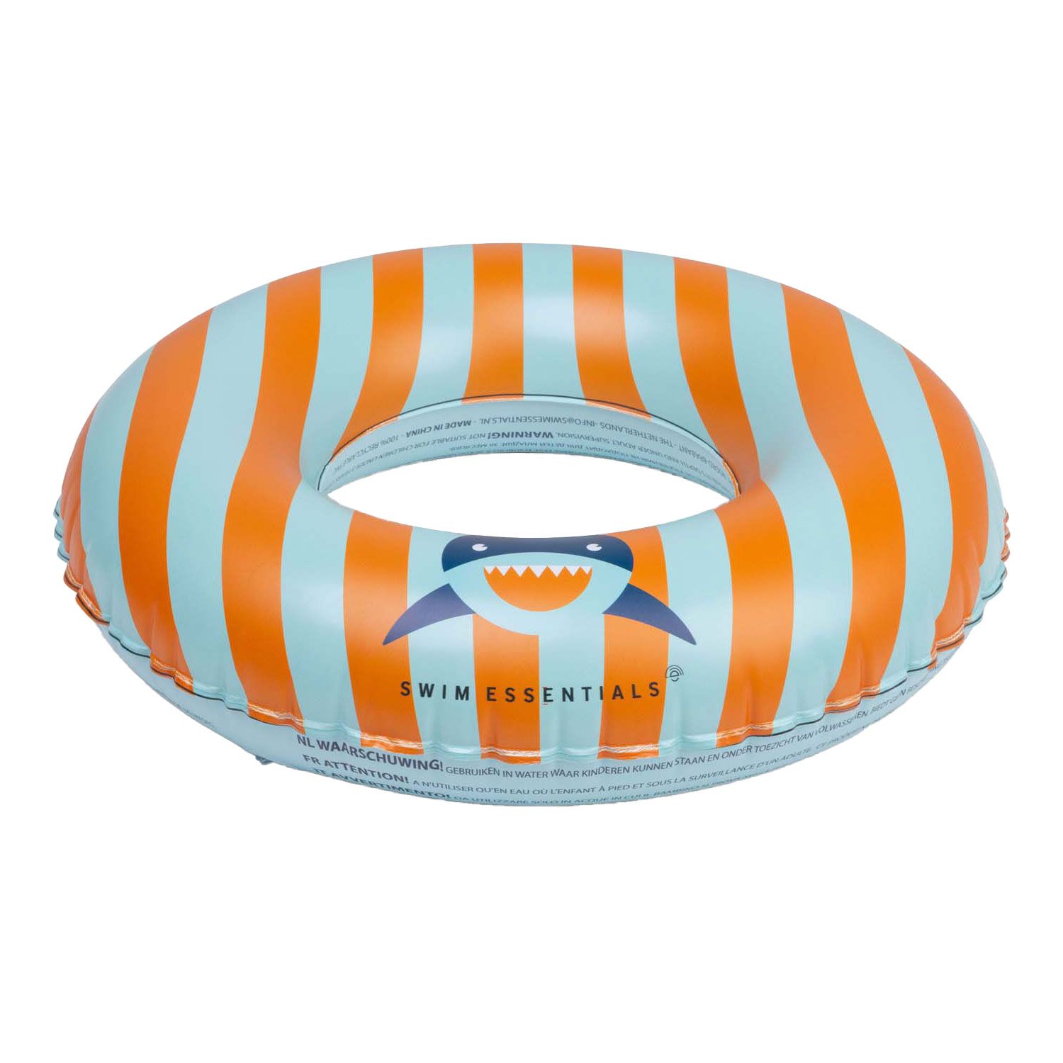 8721197416307-bouee-de-natation---raye-orangebleu-motif-requin-55-cm
